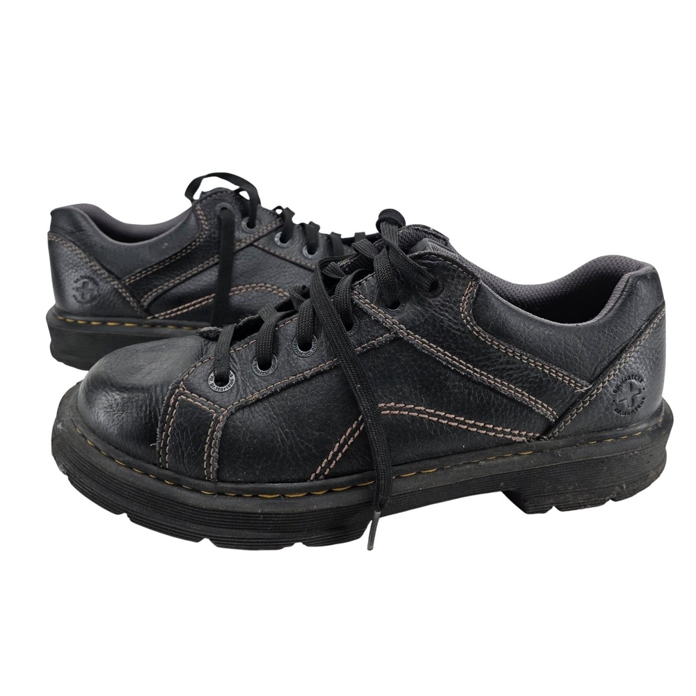 Dr Doc Martens Thayer Oxford 11 Black Leather Air Wair Stitch Shoes AW004 Grunge